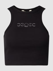 Crop Top mit Strasssteinbesatz von REVIEW Grau / Schwarz - 39