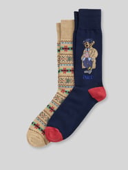 Skarpety z motywem misia w zestawie 2 szt. od Polo Ralph Lauren Underwear - 2