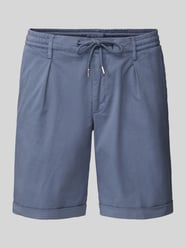 Bermudas in unifarbenem Design mit Tunnelzug von Profuomo Blau - 17