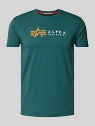 T-Shirt mit Label-Print von Alpha Industries Blau - 5