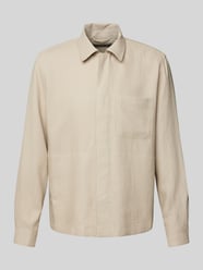 Regular fit overhemdjack van een mix van linnen en viscose van Marc O'Polo Beige - 36