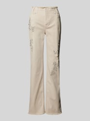 Straight Leg Jeans mit Paillettenbesatz von monari Beige - 48