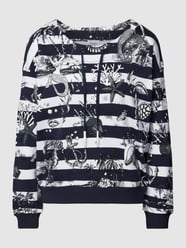 Sweatshirt mit Streifenmuster Modell 'Toile de jouy' von Princess Goes Hollywood Blau - 3