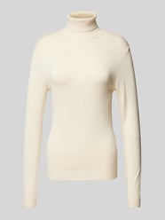 Slim Fit Langarmshirt aus Viskose-Mix mit Rollkragen Modell 'GLORY' von Vero Moda Beige - 25