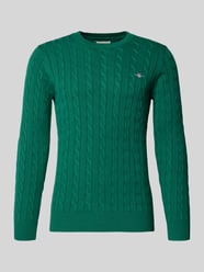 Strickpullover mit Zopfmuster und Label-Stitching von GANT - 35
