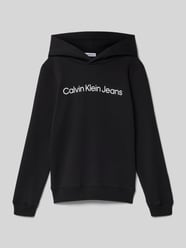 Hoodie mit Label-Print Modell 'SWIRL' von Calvin Klein Jeans Schwarz - 4