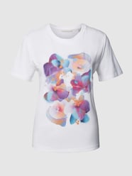 T-shirt z kwiatowym wzorem od edc By Esprit Biały - 16