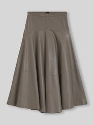 A-Linien Midi-Rock aus echtem Leder von BOSS Beige - 7