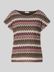 T-Shirt im Allover-Look mit Rundhalsausschnitt von MORE & MORE Bordeaux - 41