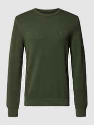 Strickpullover mit Label-Stitching von Marc O'Polo Grün - 35