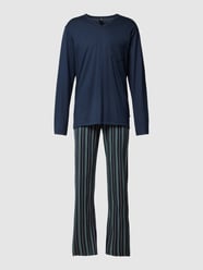 Pyjama mit Streifenmuster von Calida Blau - 2