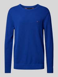 Strickpullover mit Logo-Stitching von Tommy Hilfiger Blau - 33