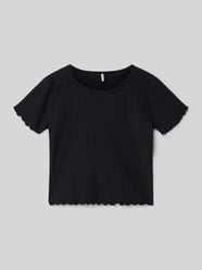 t-shirt o kroju regular fit z dodatkiem wiskozy model 'KONELLA' od ONLY - 14
