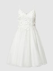 Brautkleid aus Tüll mit Blüten-Applikationen  von Unique Weiß - 25