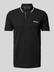 Regular Fit Poloshirt mit Label-Stitching Modell 'Paddy' von BOSS Green Schwarz - 45