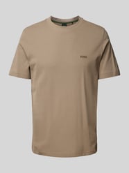 Regular Fit T-Shirt mit Label-Stitching Modell 'TADDY' von BOSS Green Beige - 46