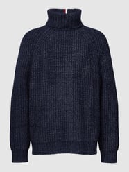 Rollkragenpullover in melierter Optik von Tommy Hilfiger Blau - 5