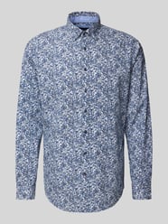 Regular Fit Freizeithemd mit Under-Button-Down-Kragen von Christian Berg Men Blau - 11