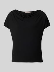 T-Shirt mit Wasserfall-Ausschnitt von Christian Berg Woman Selection Schwarz - 28