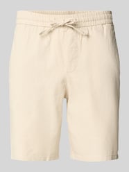regular fit short van mix van katoen en linnen model 'LINUS' van ONLY & SONS Beige - 19