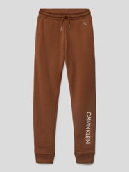 Sweatpants mit Label-Print Modell 'Institutional' von Calvin Klein Jeans Braun - 16