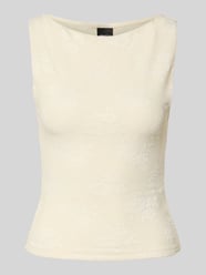 Top o kroju slim fit z kwiatowym haftem na całej powierzchni model 'Jacquard' od Gina Tricot - 14