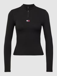 Bluzka z długim rękawem i naszywką z logo od Tommy Jeans Czarny - 5