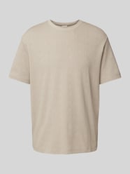 T-shirt met geribde ronde hals van CK Calvin Klein Beige - 2