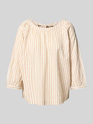 Relaxed fit blouse met korte mouwen van een mix van katoen en viscose van s.Oliver RED LABEL Beige - 48