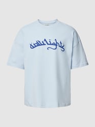 T-shirt met labelprint, model 'Orient' van Low Lights Studios Blauw - 18