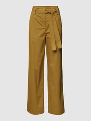 Stoffen broek met stoffen ceintuur van Marc Cain Groen - 39