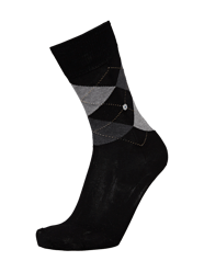 Socken mit Rautenmuster von Burlington Schwarz - 44