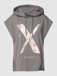 Bluza z kapturem, krótkimi rękawami i nadrukiem z motywem od ARMANI EXCHANGE Szary - 41