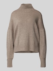 Sweter z dzianiny z golfem model ‘NIMA’ od 0039 Italy Brązowy - 1