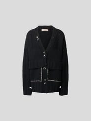 Cardigan mit Strickmuster von Maison Flaneur Schwarz - 20