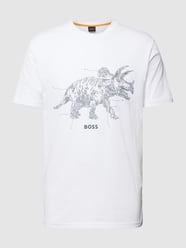 T-Shirt mit Motiv-Print Modell 'TeRassic' von BOSS Orange Weiß - 19