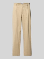 Straight leg corduory broek met achterzakken van JAKE*S STUDIO MEN Beige - 8
