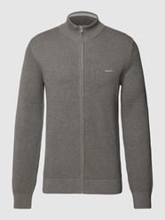 Strickjacke mit Stehkragen und Reißverschluss von Gant Grau - 12