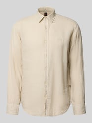Regular Fit Freizeithemd aus reinem Leinen Modell 'RELEGANT' von BOSS Orange Beige - 14