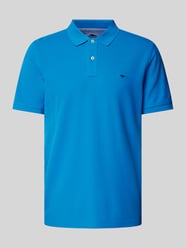 Regular Fit Poloshirt mit Label-Stitching von Fynch-Hatton Blau - 30