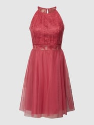 Cocktailkleid mit Spitzen-Besatz von V.M. Rot - 30