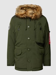 Parka mit Pelzkragen Modell 'POLAR' von Alpha Industries Grün - 38
