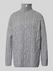 Sweter z dzianiny z czystej wełny o kroju oversize z warkoczowym wzorem od Karo Kauer - 32