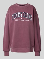 Sweatshirt mit Label-Stitching Modell 'VARSITY CREW' von Tommy Jeans Rot - 18