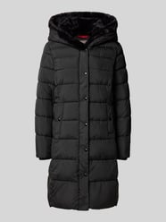 Gewateerde lange jas met imitatiebont en steekzakken van Christian Berg Woman Selection - 31