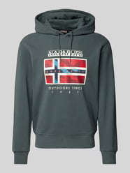 Hoodie mit Label-Print Modell 'BIG FLAG' von Napapijri Grün - 45