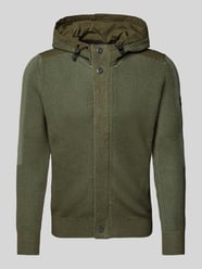 Regular Fit Strickjacke aus reiner Baumwolle mit Kapuze von Marc O'Polo Grün - 9