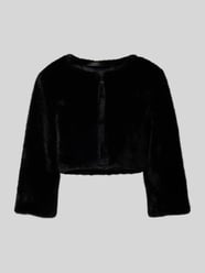 Cropped Blazer aus Kunstfell von comma Schwarz - 35