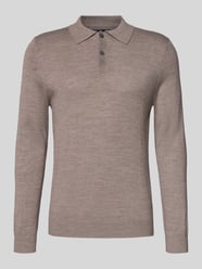 Slim fit gebreide pullover van wolmix van Christian Berg Men Beige - 34