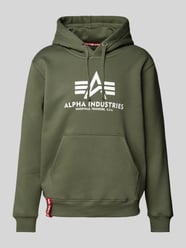 Hoodie mit Label-Print von Alpha Industries Grün - 5